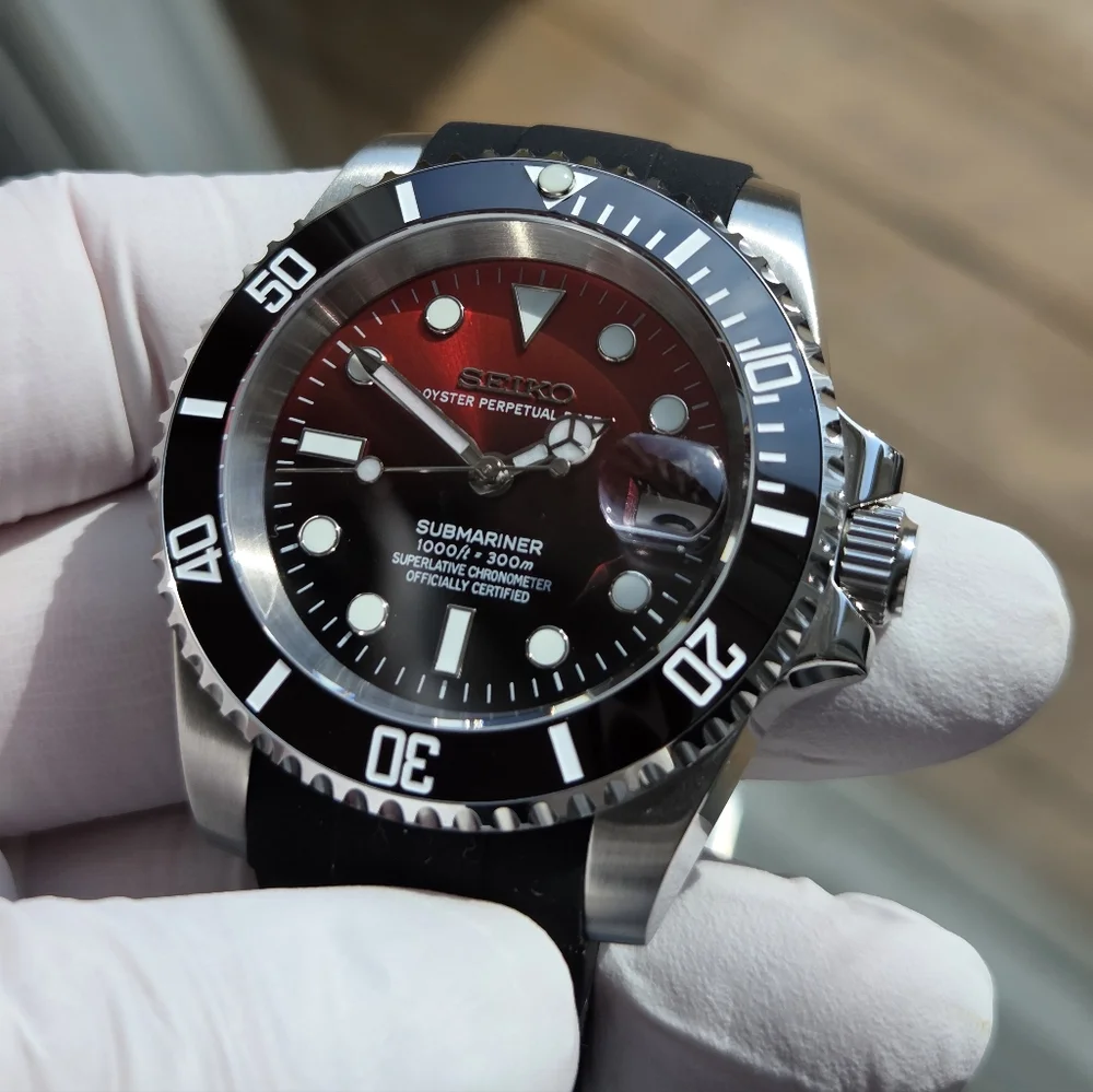 New Custom 40mm SeikoMod Automatic Watch Dive Watch